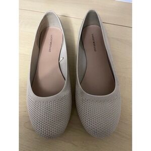 Lucky Brand Erin Beige Knit Ballet Flats Womens 10M Round Toe Slip On LP-ERIN